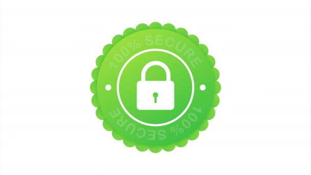 Icône 100 Secure grunge. Badge ou bouton pour le site de commerce. illustration de stock. — Video