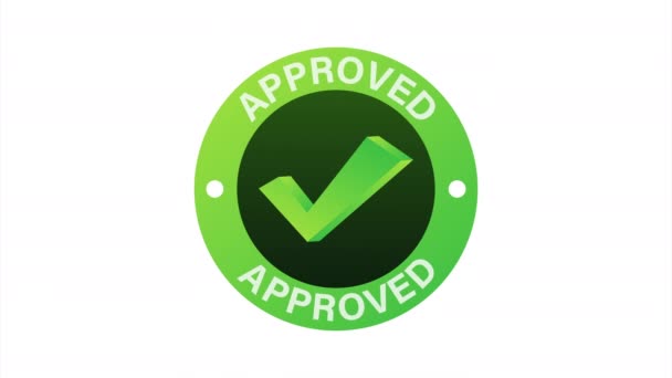 인정받은 메달. 승인받고 테스트받은 제품, 소프트웨어 및 서비스에 대한 우표를 반올림 한다. 주식 삽화. — 비디오
