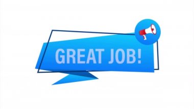 Harika bir işi olan el ele tutuşan megafon. Megafon bayrağı. Web tasarımı. hisse illüstrasyonu.