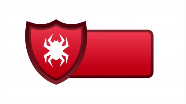 Illustration de symbole de danger. Protection contre les virus. Alerte au virus informatique. Sécurité technologie Internet, sécurité des données. — Video