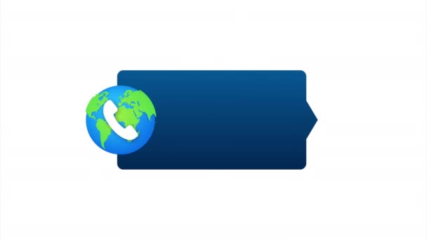 Tecnologia VoIP, voz sobre IP. Internet chamando banner. Ilustração. — Vídeo de Stock