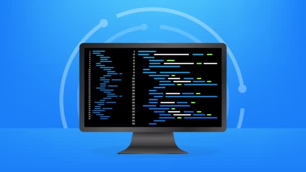 Texte numérique du code java. Concept de codage logiciel. Programmation script de codage Java, code de programme numérique sur l'illustration à l'écran. illustration de stock. — Video