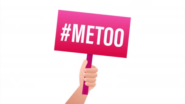 Metoo hashtag jueves símbolo de retroceso. ilustración de stock. — Vídeos de Stock