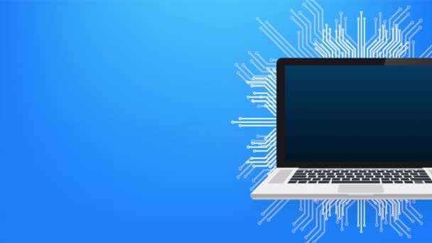 Cybersecurity logo met schild en vinkje. Beveiligingsschild concept. Internetbeveiliging. illustratie. — Stockvideo