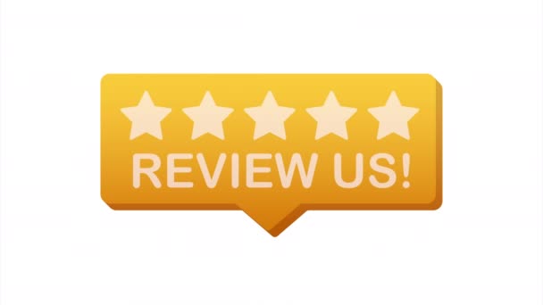 Review us User rating concept. Review and rate us stars. Business concept. illustration. — Stock Video