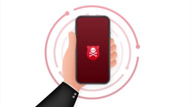 Siber saldırı. Balık oltası, dizüstü bilgisayar, internet güvenliği ile veri işleme. hisse illüstrasyonu.