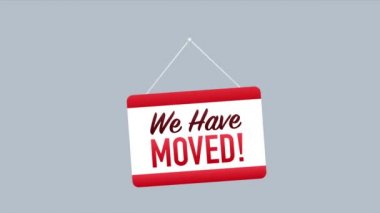 Beyaz arka planda asılı levhayı hareket ettirdik. Kapıya imza atın. hisse illüstrasyonu.