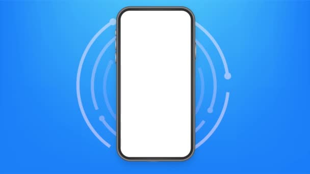 Logotipo de sinal de pagamento sem fio sem contato. Tecnologia NFC. ilustração de estoque. — Vídeo de Stock