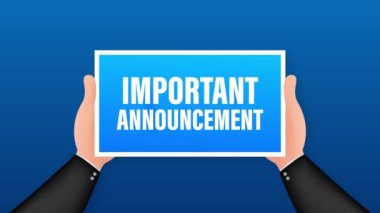 Önemli bir duyuru. Ticari bilgi şablonu. Megafon bayrağı. hisse illüstrasyonu.