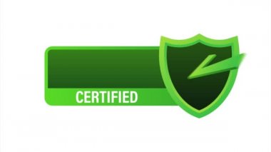 ISO 22000 sertifikalı rozet, ikon. Sertifika damgası. Düz tasarım .