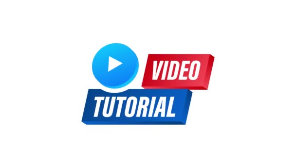 Video-Tutorials Icon-Konzept. Studium und Lernhintergrund, Fernausbildung und Wissenszuwachs. Illustration. — Stockvideo