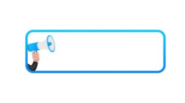 Yararlı El Tutma Megafonu. Megafon bayrağı. Web tasarımı. Hareket grafikleri.