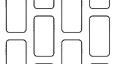 Akıllı telefon maketi. Boş ekran izole şablonlara sahip cep telefonu çerçevesi. Hareket grafikleri.