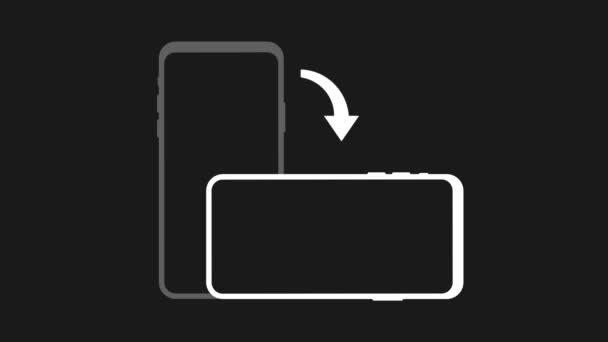 Περιστροφή απομονωμένου εικονιδίου smartphone. Σύμβολο περιστροφής συσκευής. Γύρνα τη συσκευή σου. Γραφικά κίνησης. — Αρχείο Βίντεο
