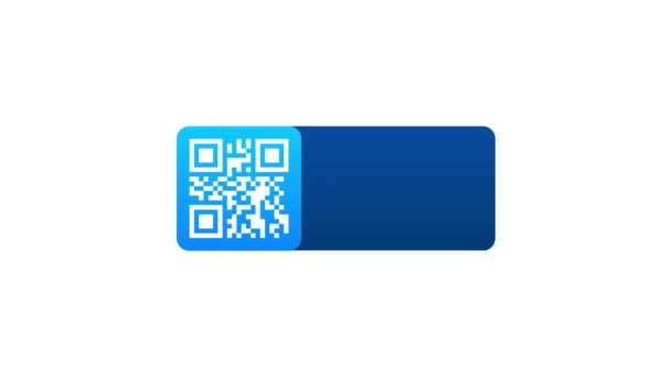 QR код для смартфона. Надпись сканирует меня значком смартфона. Qr-код для оплаты. Графика движения. — стоковое видео