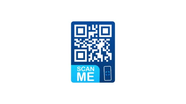Code QR pour smartphone. Inscription scanner moi avec icône smartphone. Code Qr pour le paiement. Graphiques de mouvement. — Video