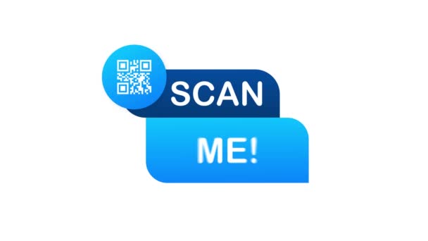 QR code for smartphone. Inscription scan me with smartphone icon. Qr code for payment. Motion graphics. — Stock Video