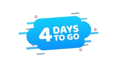 4 gün kaldı. Geri sayım zamanlayıcısı. Saat simgesi. Zaman simgesi. Sayım zamanı indirimi. Hareket grafikleri.