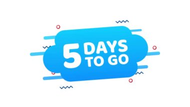 5 gün kaldı. Geri sayım zamanlayıcısı. Saat simgesi. Zaman simgesi. Sayım zamanı indirimi. Hareket grafikleri.