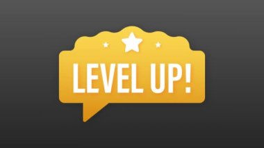 Oyun ikonu ikramiyesi. Seviye simgesi, yeni seviye logo. Hareket tasarımı.