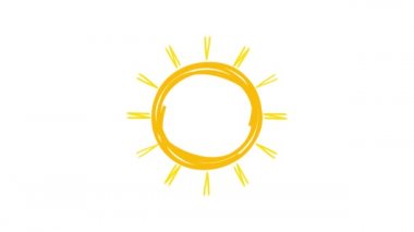 Güneşli D vitamini ikonu. Hareket tasarımı.