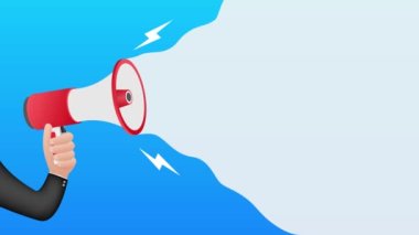 El Tutma Megafonu 'nun bitmesine 4 gün kaldı. Megafon bayrağı. Web tasarımı. Hareket grafikleri.