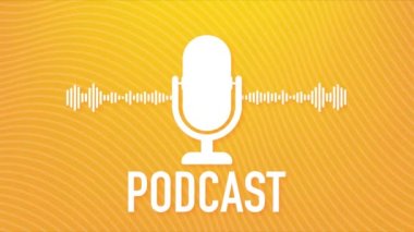Podcast. Rozet, simge, pul, logo. Hareket grafikleri.