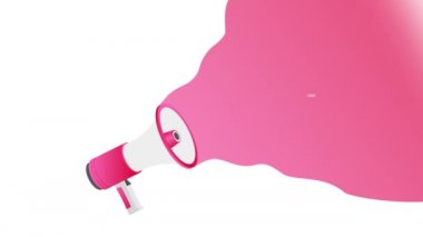 Başarı hikayeli el ele tutuşan megafon. Hareket grafikleri.