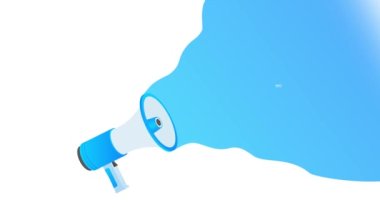 Konuşma baloncuğunun bitmesine 1 gün kala megafon. Hoparlör. İş, pazarlama ve reklam afişi. Hareket tasarımı.