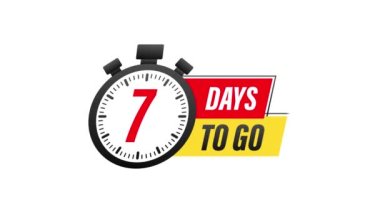 7 gün kaldı. Geri sayım zamanlayıcısı. Saat simgesi. Zaman simgesi. Sayım zamanı indirimi. Hareket grafikleri.