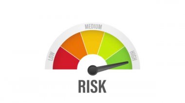 Hız göstergesinde risk simgesi. Yüksek risk ölçer. Hareket grafikleri.