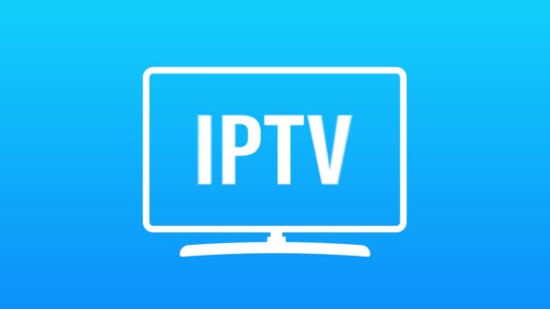 Σήμα Iptv, εικονίδιο, λογότυπο. Σχεδιασμός κίνησης. — Αρχείο Βίντεο