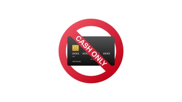 현금 만받고 서명 만하 세요. 대출 카드나 신용 카드는 없습니다. 돈의 사인. 모션 그래픽. — 비디오