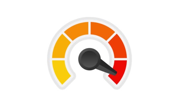 Rating kepuasan pelanggan meter. Berbeda emosi desain seni dari merah ke hijau. Konsep abstrak elemen grafis takometer, speedometer, indikator, skor. Rancangan gerak. — Stok Video