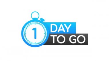 1 gün kaldı. Geri sayım zamanlayıcısı. Saat simgesi. Zaman simgesi. Sayım zamanı indirimi. Hareket grafikleri.