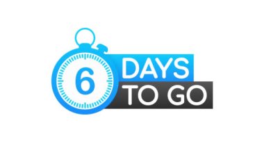 6 gün kaldı. Geri sayım zamanlayıcısı. Saat simgesi. Zaman simgesi. Sayım zamanı indirimi. Hareket grafikleri.