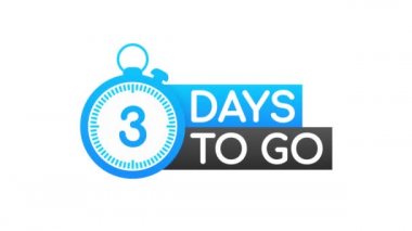 3 gün kaldı. Geri sayım zamanlayıcısı. Saat simgesi. Zaman simgesi. Sayım zamanı indirimi. Hareket grafikleri.