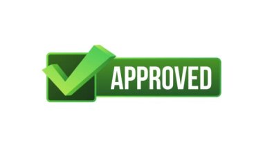 Onaylanmış madalya. Onaylanmış ve test edilmiş ürün, yazılım ve hizmetler için yuvarlak pul. Hareket grafikleri.