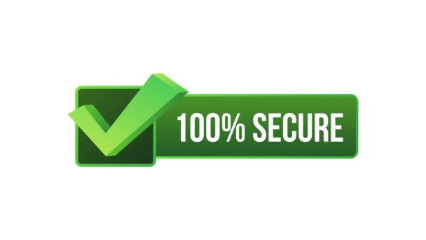 100 Ikon Secure Grunge. Lencana atau tombol untuk situs komersial. Grafis gerak. — Stok Video