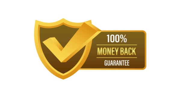 Money back guarantee. Ribbon banner. Sale tag. Sale banner badge. Motion graphics. — Stock Video