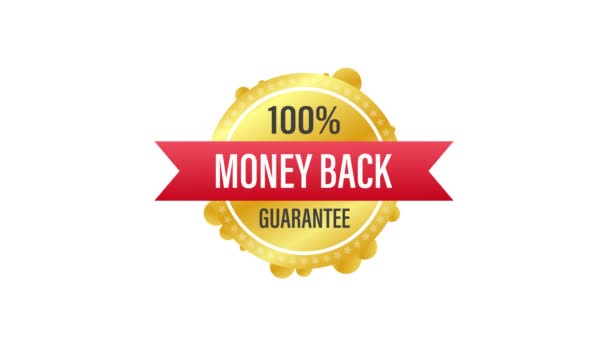 Money back guarantee. Ribbon banner. Sale tag. Sale banner badge. Motion graphics. — Stock Video