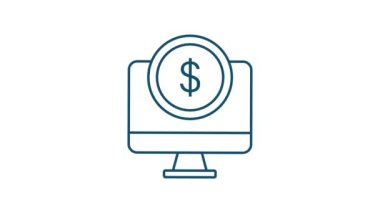 Para, finans, ödemeler. Ana hatlı web simgesini ayarla. Hareket grafikleri.