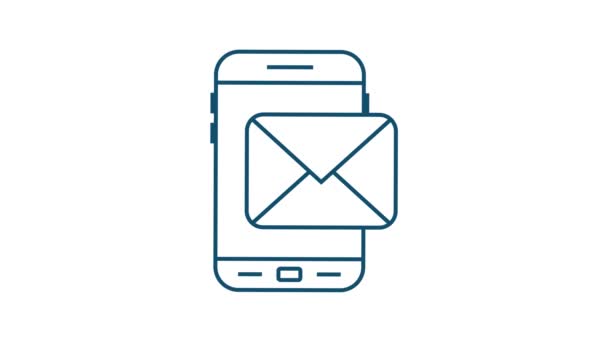 Email notificatie concept. Nieuwe e-mail op het scherm van de smartphone. Bewegingsgrafiek. — Stockvideo