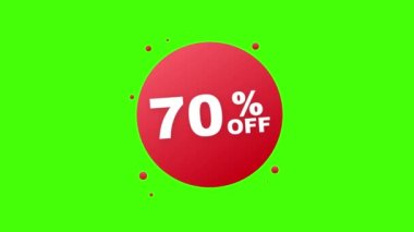% 70 indirimli indirimli bayrak. İndirimli fiyat etiketi. Uzun gölgeli% 70 indirimli sade ikon. Hareket grafikleri.