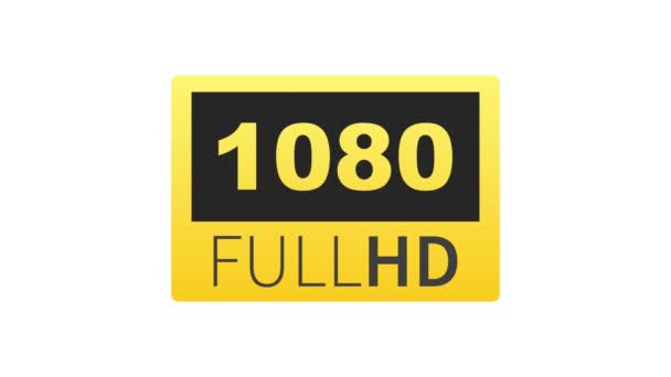 1080 Full HD label. Hoogwaardige technologie. LED-tv-scherm. Bewegingsgrafiek. — Stockvideo