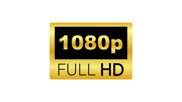 1080 Full HD лейбл. Високі технології. Світлодіодний телевізійний дисплей. Графіка руху . — стокове відео