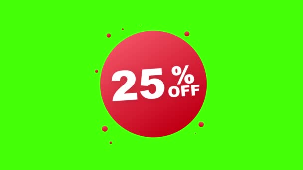 25 percent OFF Sale Discount Banner. Discount offer price tag. 25 percent discount promotion flat icon with long shadow. Motion graphics. — Stock Video