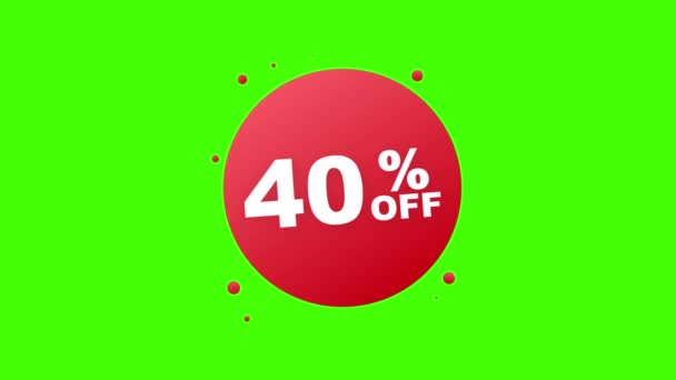 40 por cento FORA Venda Banner desconto. Preço de oferta de desconto. 40 por cento ícone de promoção de desconto plana com sombra longa. Gráficos de movimento. — Vídeo de Stock