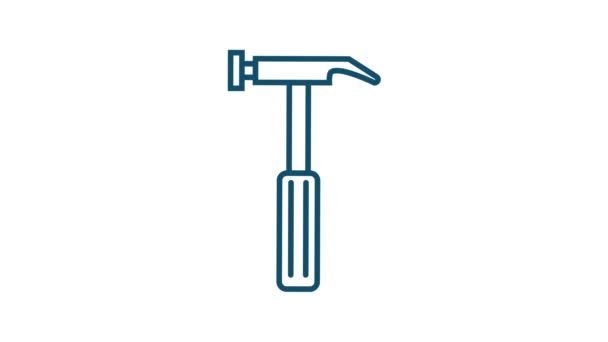 Décrivez les icônes Web définies. Construction et réparation d'outils de maison, bâtiment. Sécurité au travail. Graphiques de mouvement. — Video