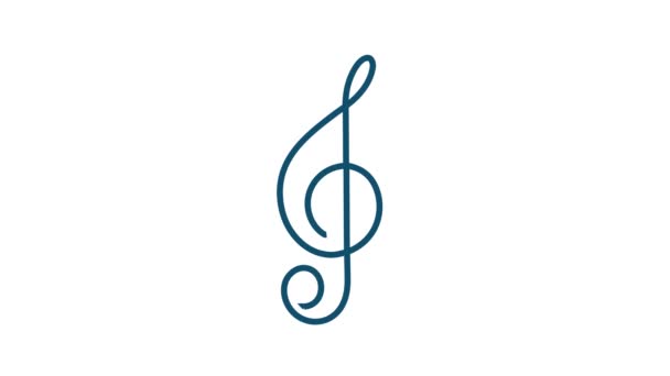 Music icon in flat style. Music, voice, record icon. Motion graphics. — Stock Video